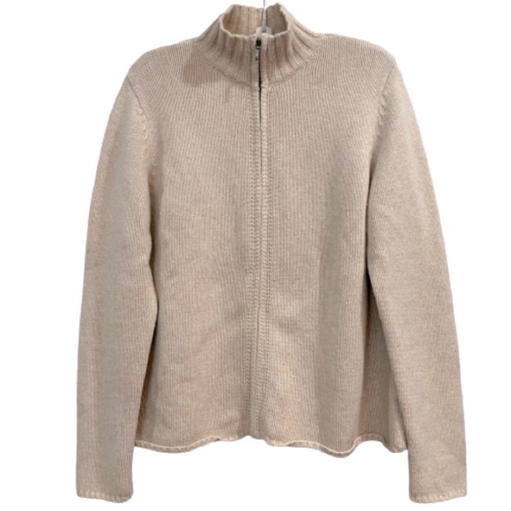 LL Bean Vintage Zip Front Mock Neck Wool Cardigan - Picture 4 of 7